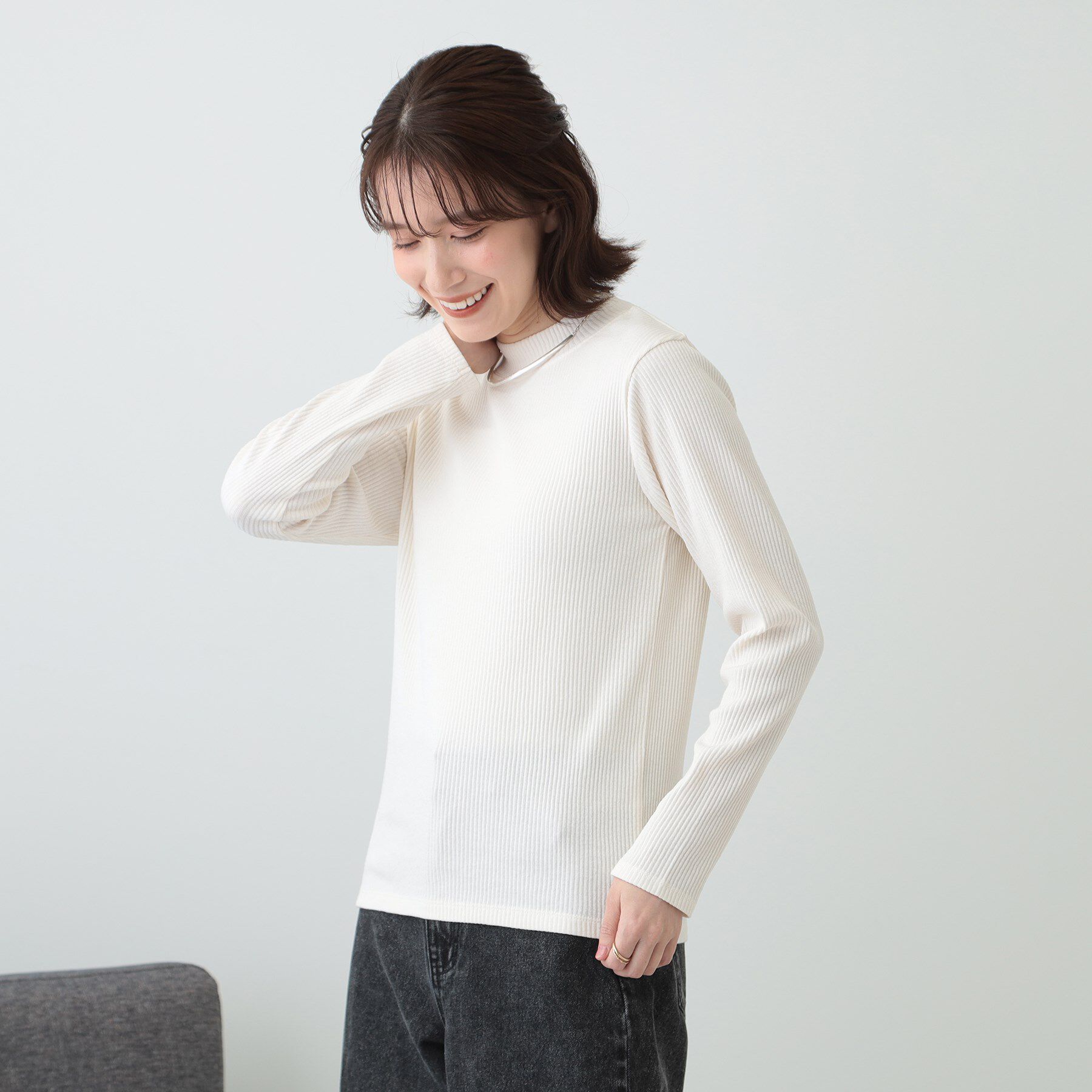SHOO･LA･RUE「【S-LL】テレコリブハイネックトップス」|Tシャツ・カットソー|