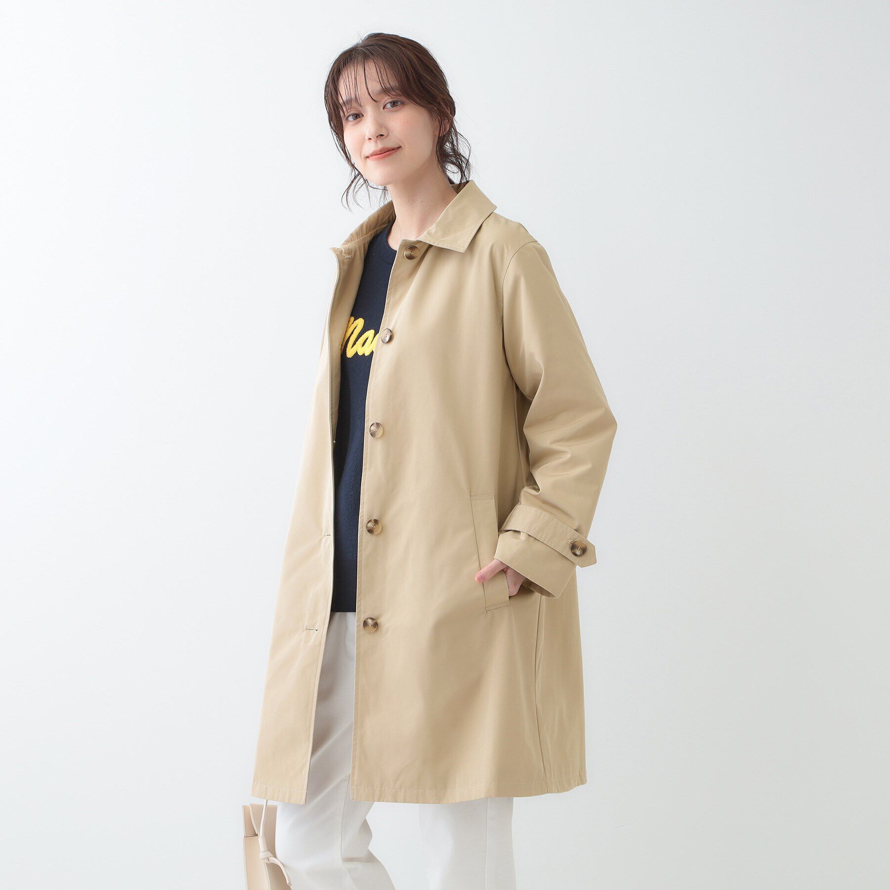 SHOO･LA･RUE「【S-LL/撥水/防花粉】オンにもオフにも ステンカラーコート」|ステンカラーコート|