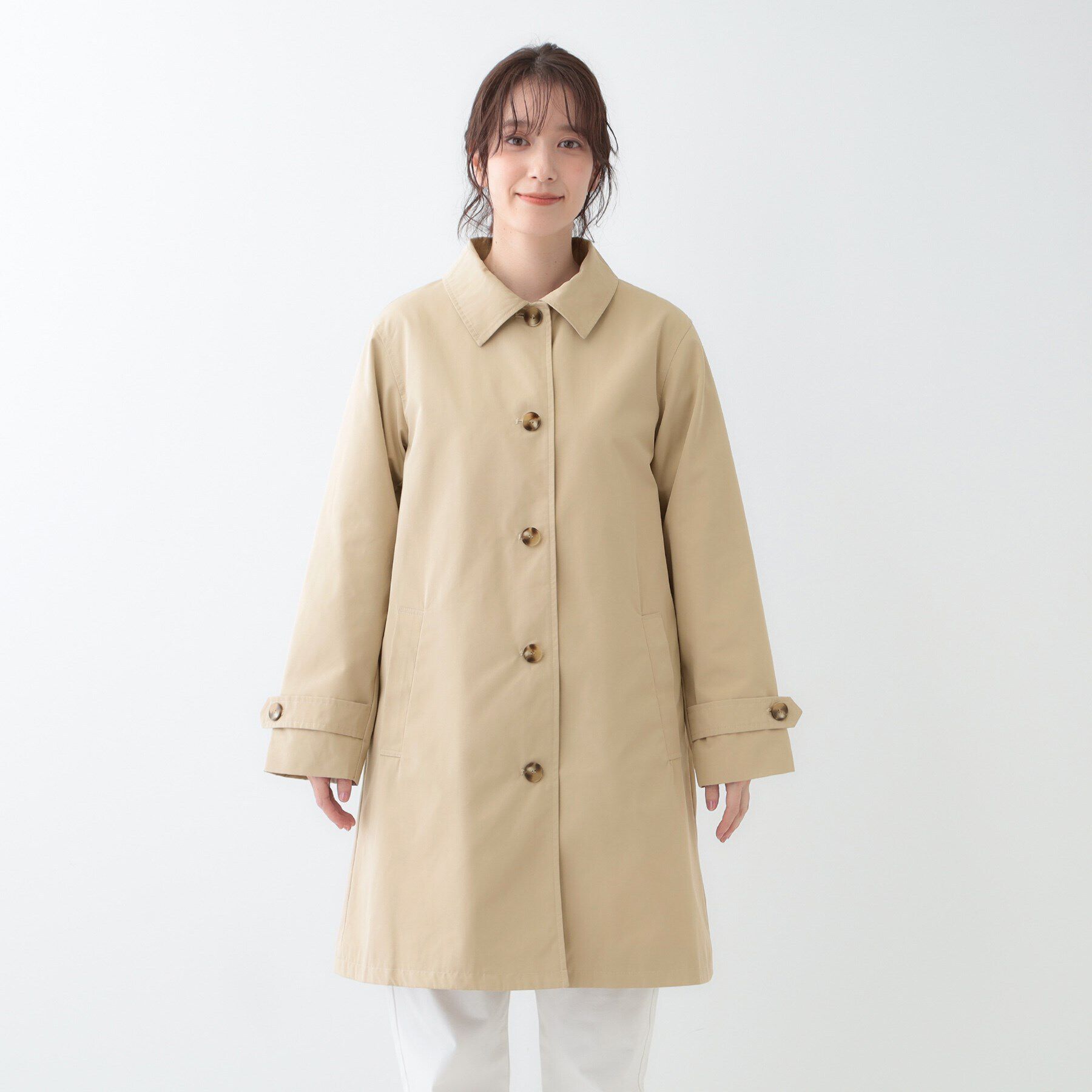 SHOO･LA･RUE「【S-LL/撥水/防花粉】オンにもオフにも ステンカラーコート」|ステンカラーコート|