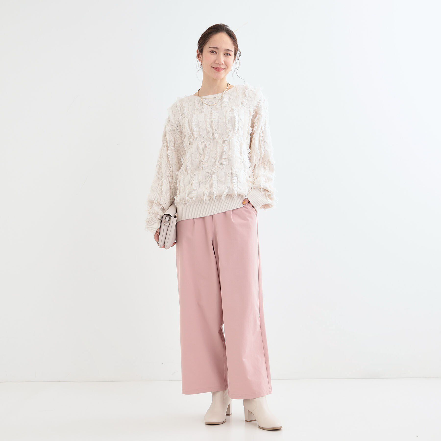SHOO･LA･RUE「【S-LL】楽してすっきり タックワイドパンツ」|その他|