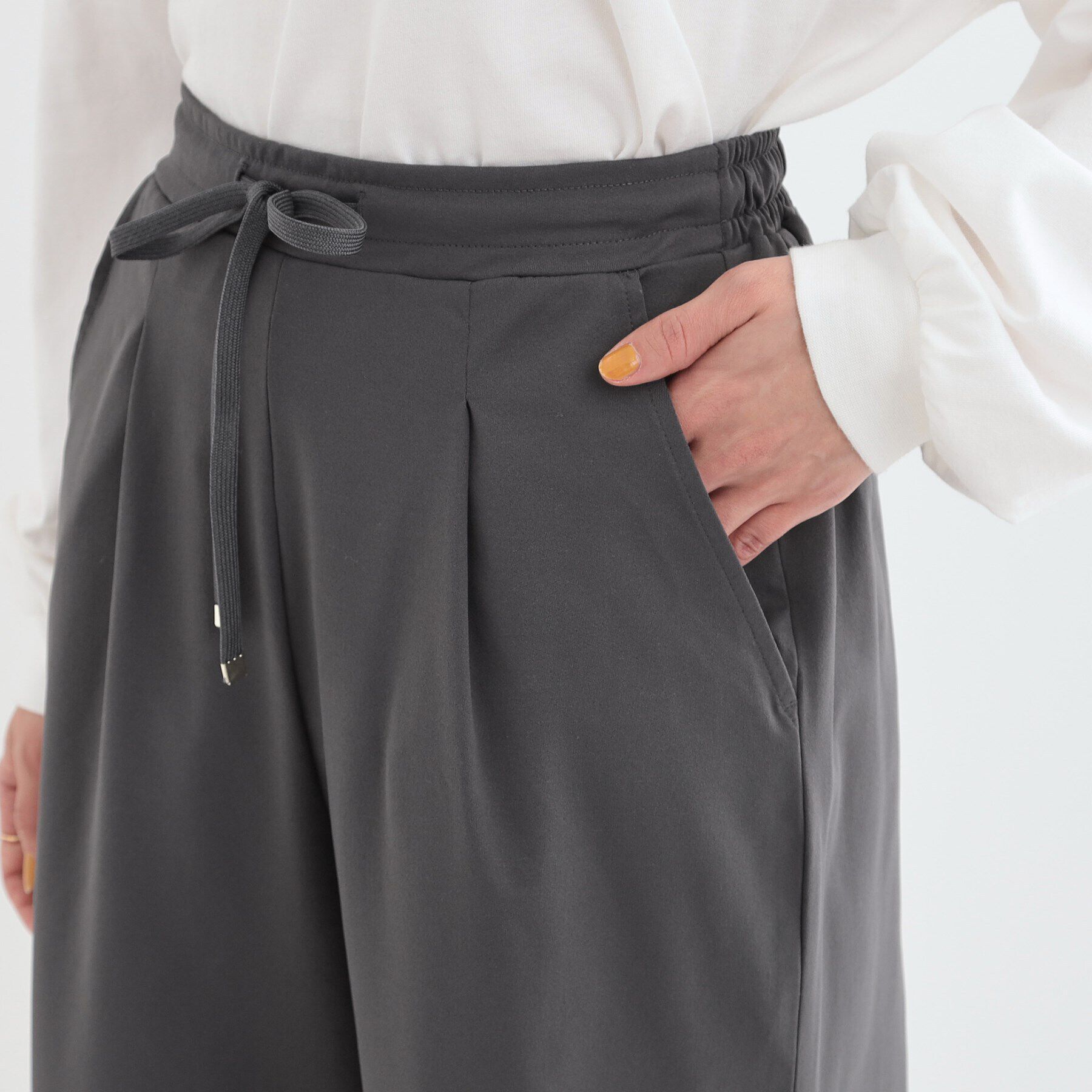 SHOO･LA･RUE「【S-LL】楽してすっきり タックワイドパンツ」|その他|
