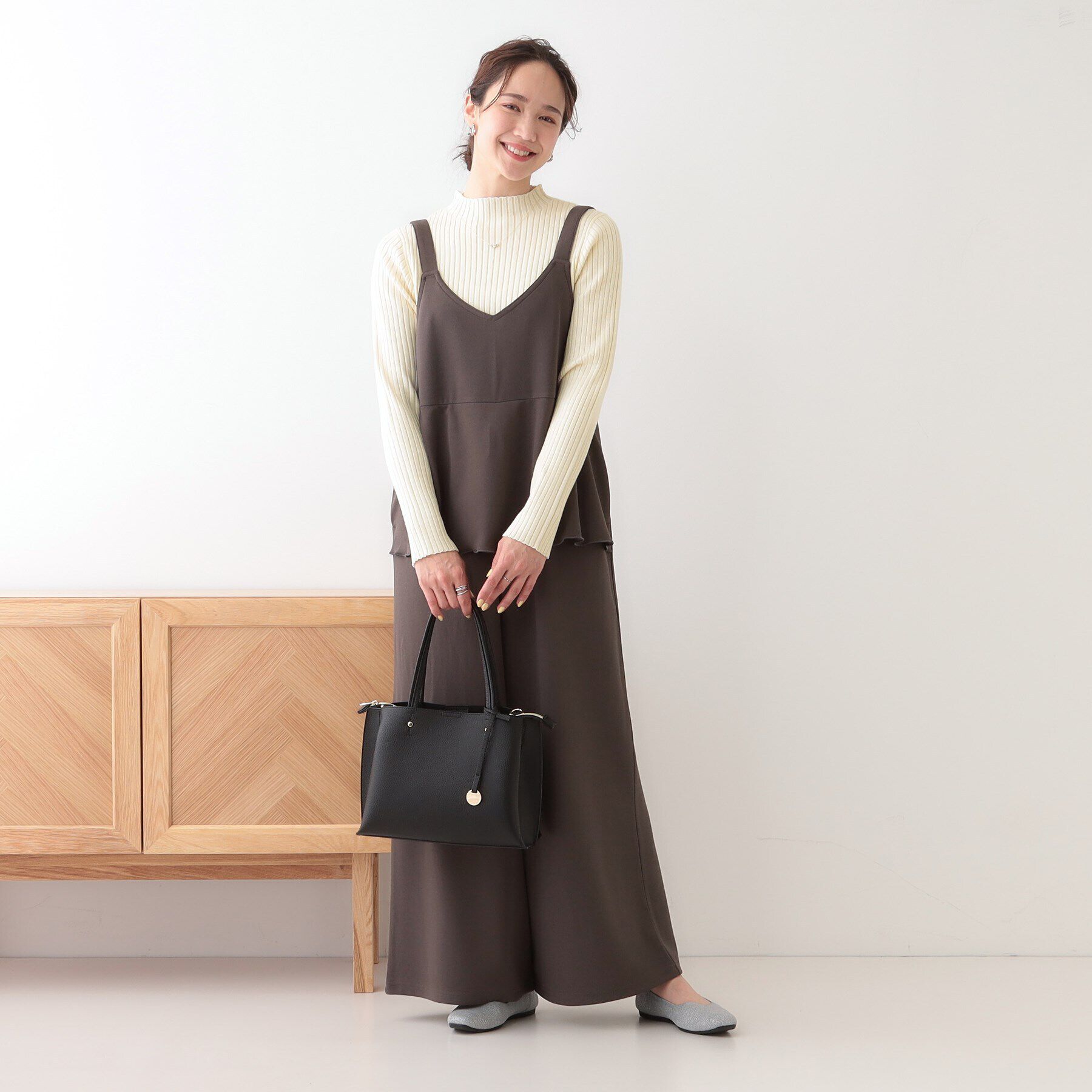 SHOO･LA･RUE「【洗える/S-LL】一枚でもインナーでも プチハイネック リブニット」|ニット・セーター|