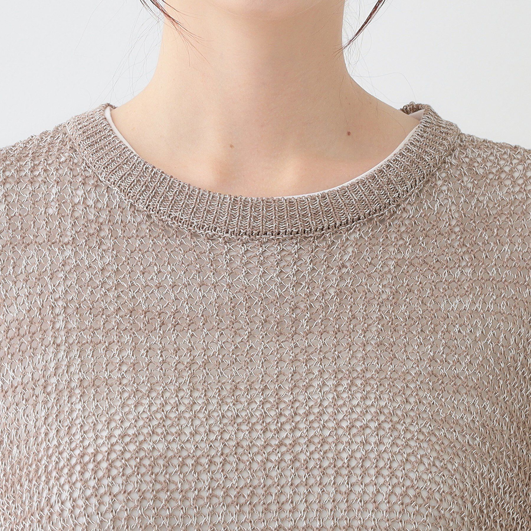 SHOO･LA･RUE「【S-LL/2点セット】大人ナチュラルな メッシュ編みニット+タンクトップ」|その他|