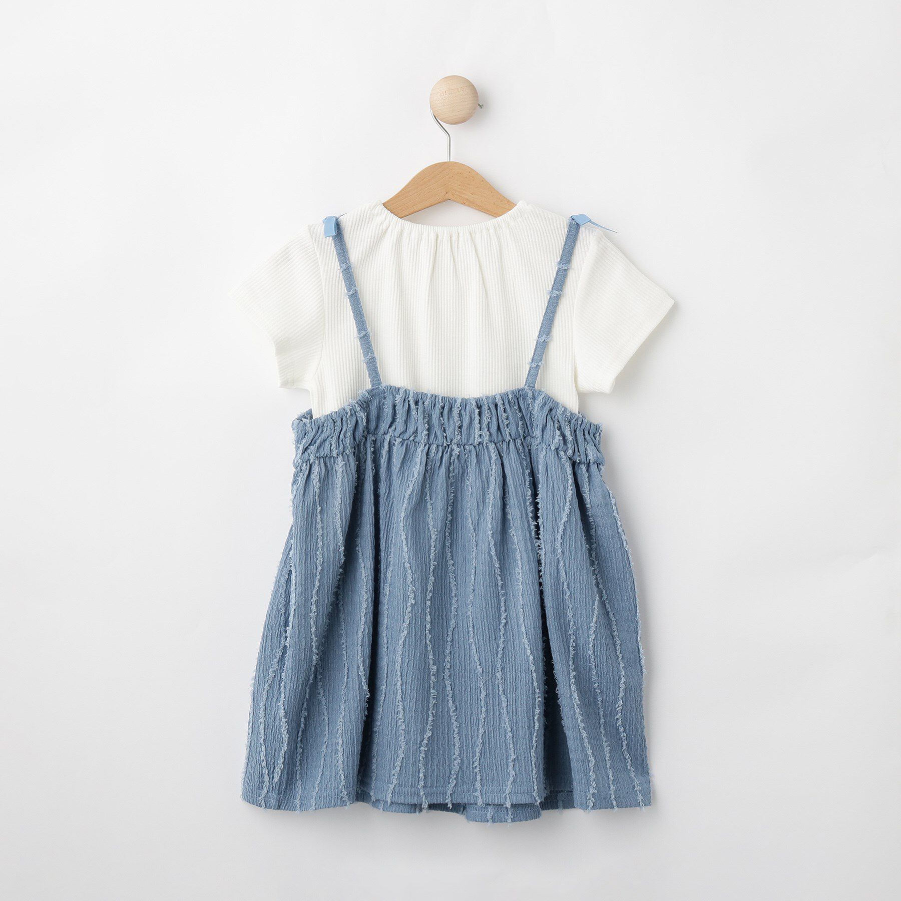 SHOO･LA･RUE「【100-150cm/2点セット】ポコポコの表面感が魅力 楊柳キャミチュニック＋Tシャツ」|その他|