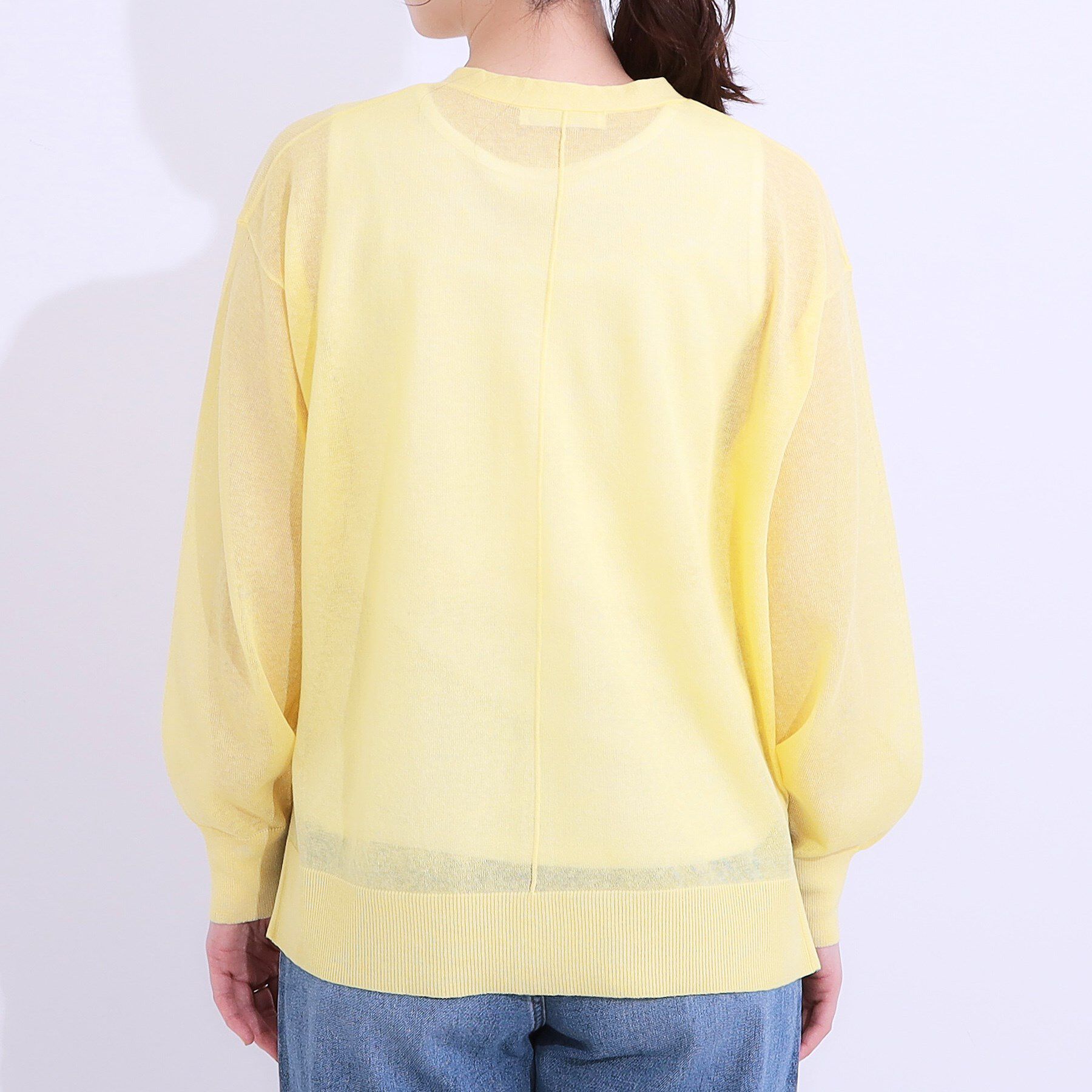 SHOO･LA･RUE「【洗える】ナチュラルなシアー感が魅力 Vネックカーディガン」|カーディガン|