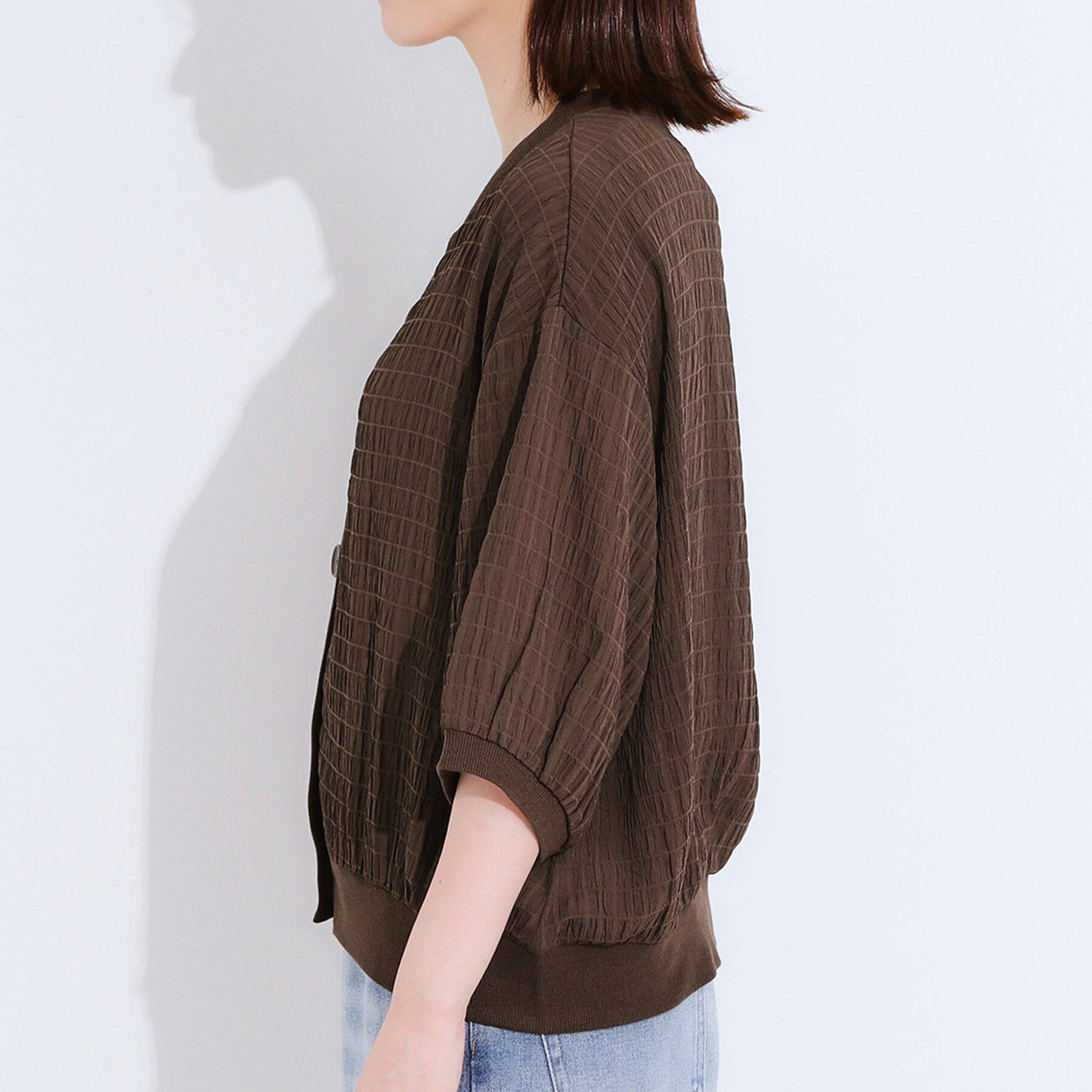 SHOO･LA･RUE「【S-LL】ふわっとしたフォルムが魅力 Vネックカーディガン」|カーディガン|