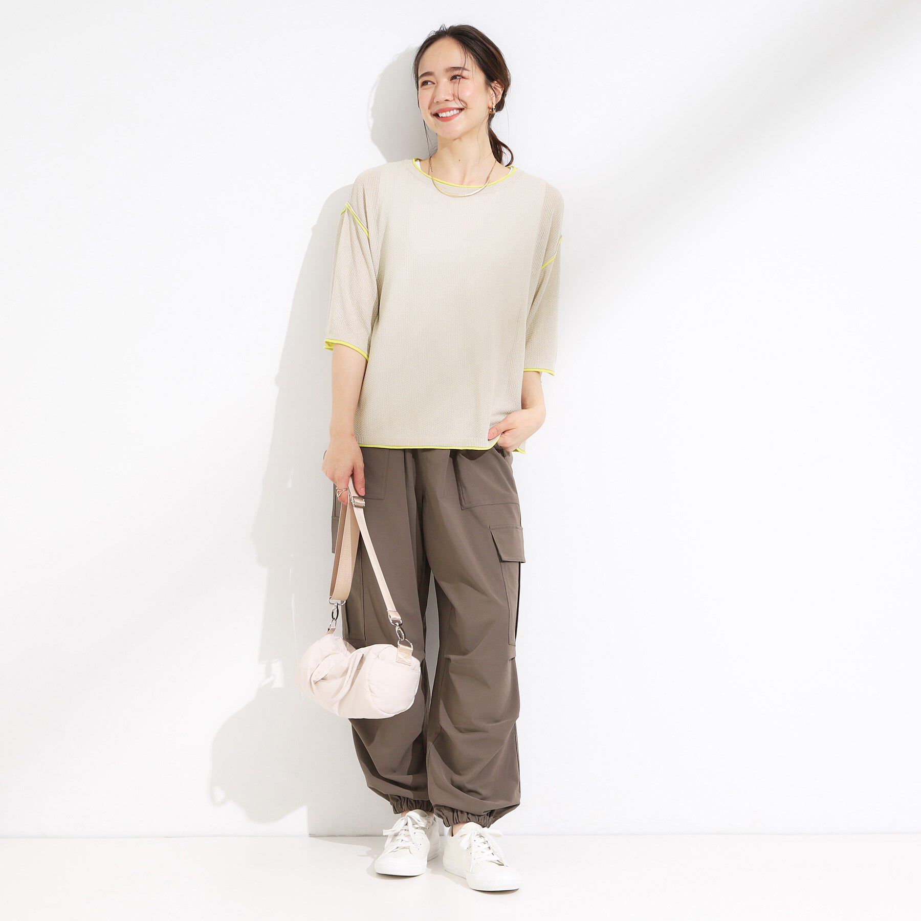 SHOO･LA･RUE「【S-LL/2点セット】配色使いがアクセント 半袖ニット+タンクトップ」|その他|