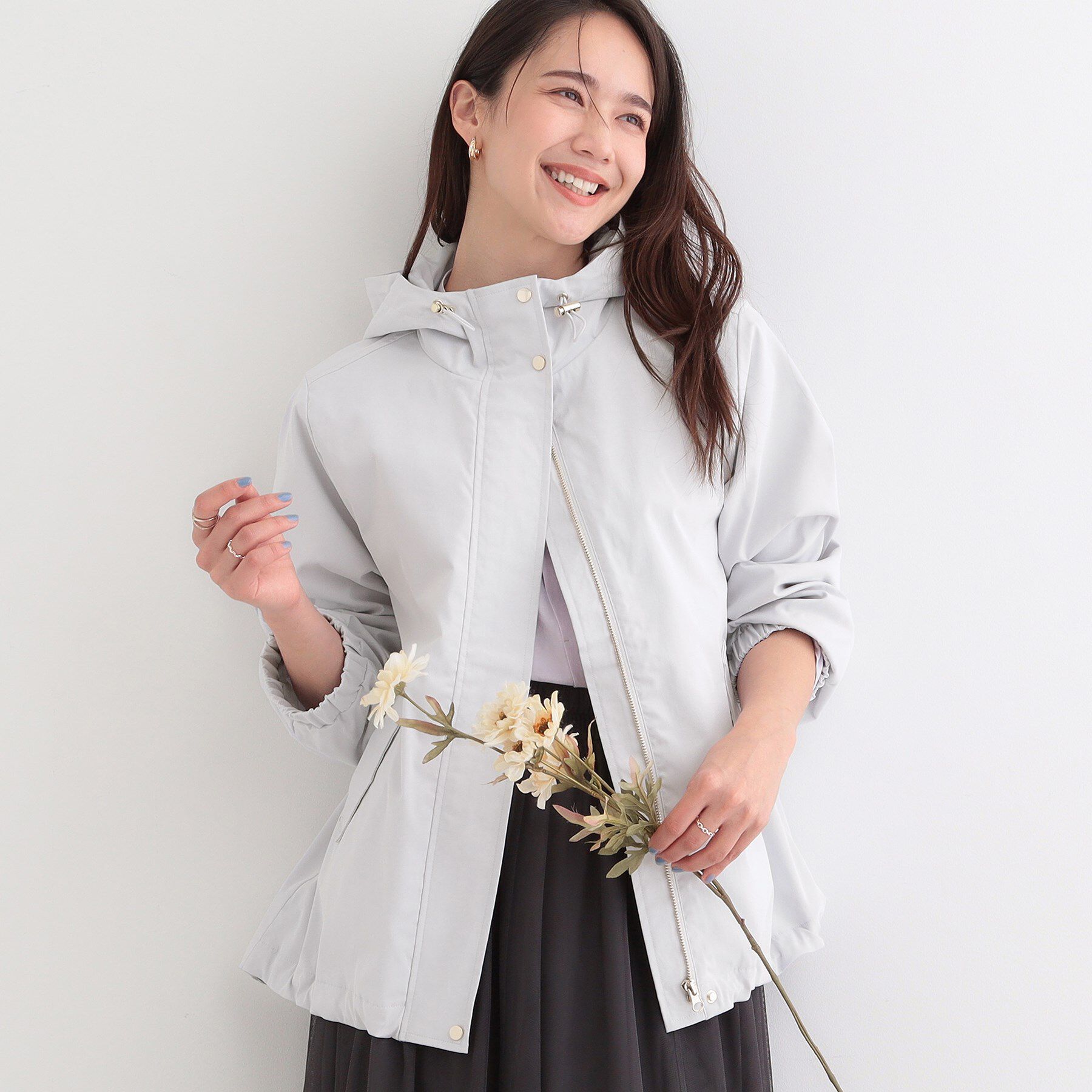 SHOO･LA･RUE「【防花粉/高レビュー】きれいもかっこいいも叶える 欲張りマウンテンパーカ」|ブルゾン・スタジャン|グレー(012)