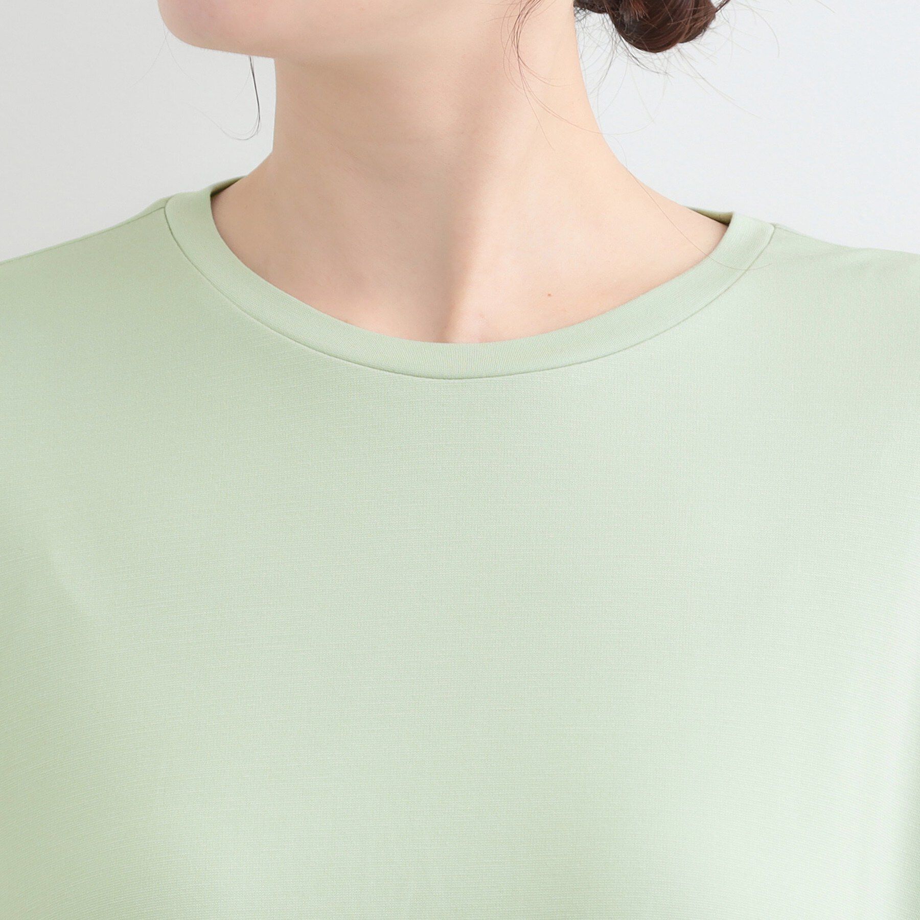 SHOO･LA･RUE「【ひんやり/UV/体系カバー】とろみフロントタック7分袖ゆるトップス」|Tシャツ・カットソー|