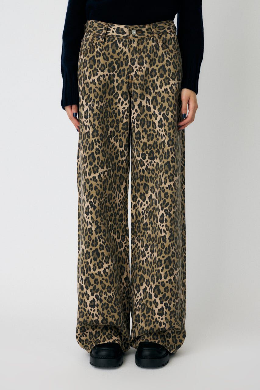 MOUSSY「LEO PRNTED WIDE ストレート」|デニム|BRN