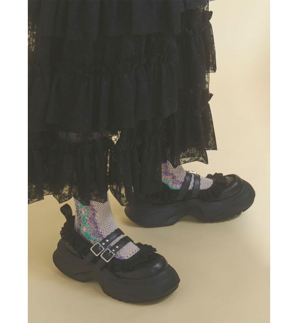 merry jenny「frill mary jane metal sneakers」|スニーカー|ブラック