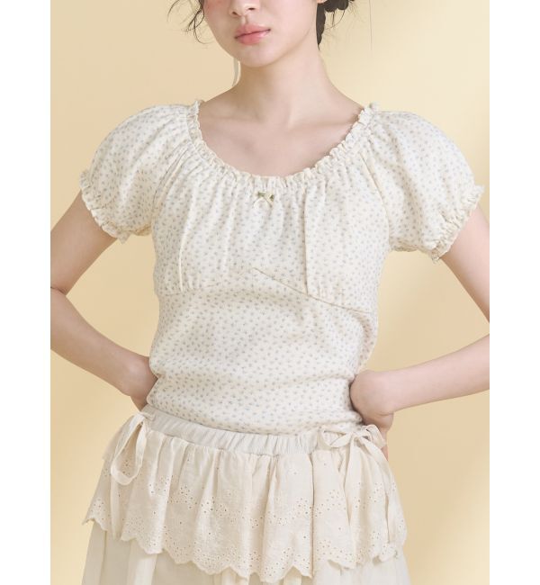 merry jenny「petit flower pure neck tee」|Tシャツ・カットソー|アイボリー