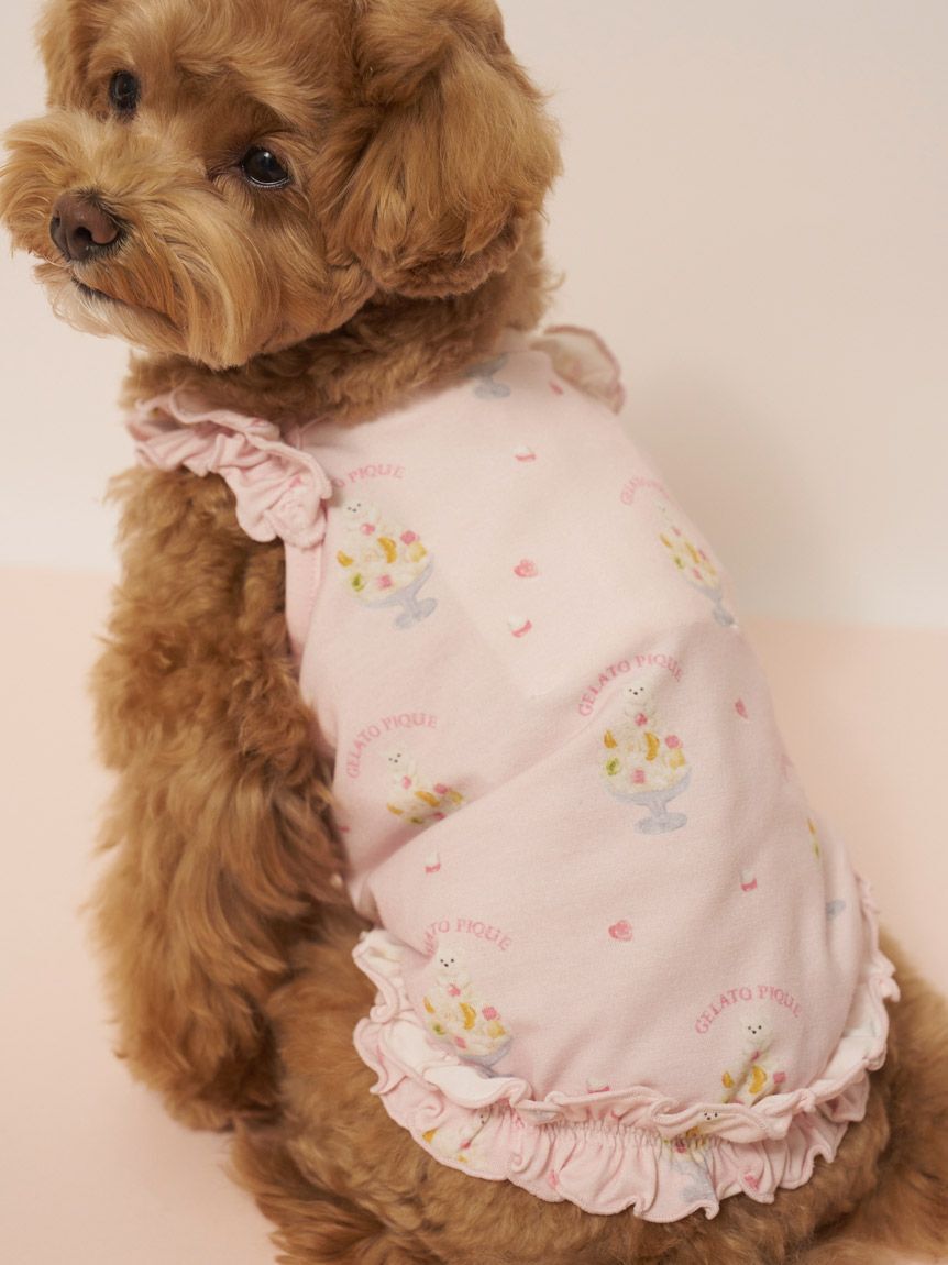  GELATO PIQUE CAT&DOG「【CAT&DOG】【接触冷感】シロクマひんやりスイーツ柄 Coolingフリルプルオーバー」|その他|