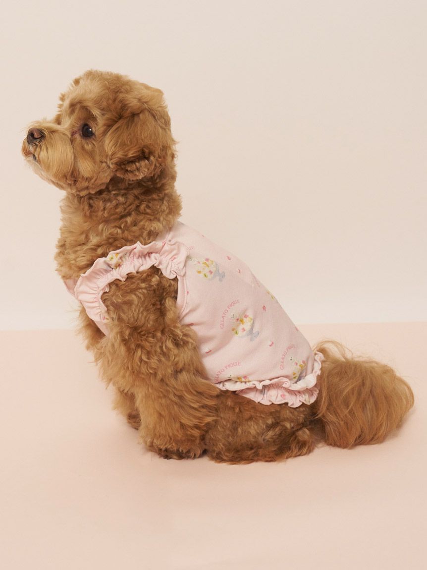  GELATO PIQUE CAT&DOG「【CAT&DOG】【接触冷感】シロクマひんやりスイーツ柄 Coolingフリルプルオーバー」|その他|
