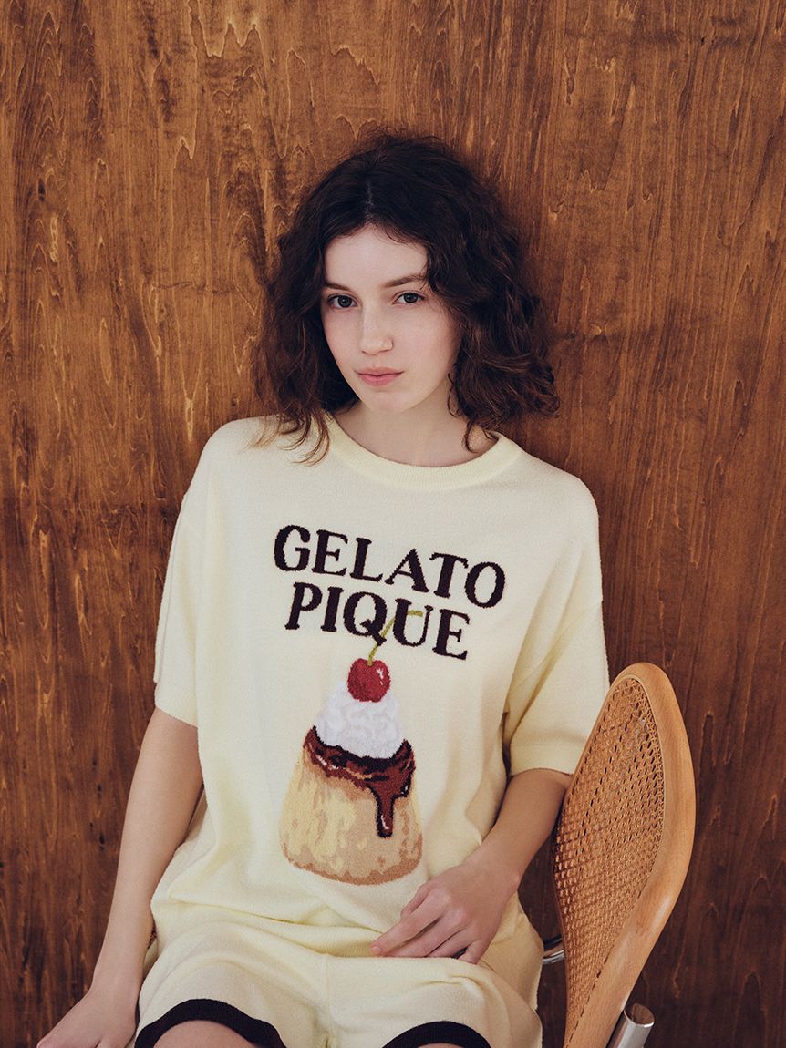 gelato pique「【ONLINE限定】スムーズィープリンジャガードプルオーバー&ショートパンツセット」|ルームウェア|YEL