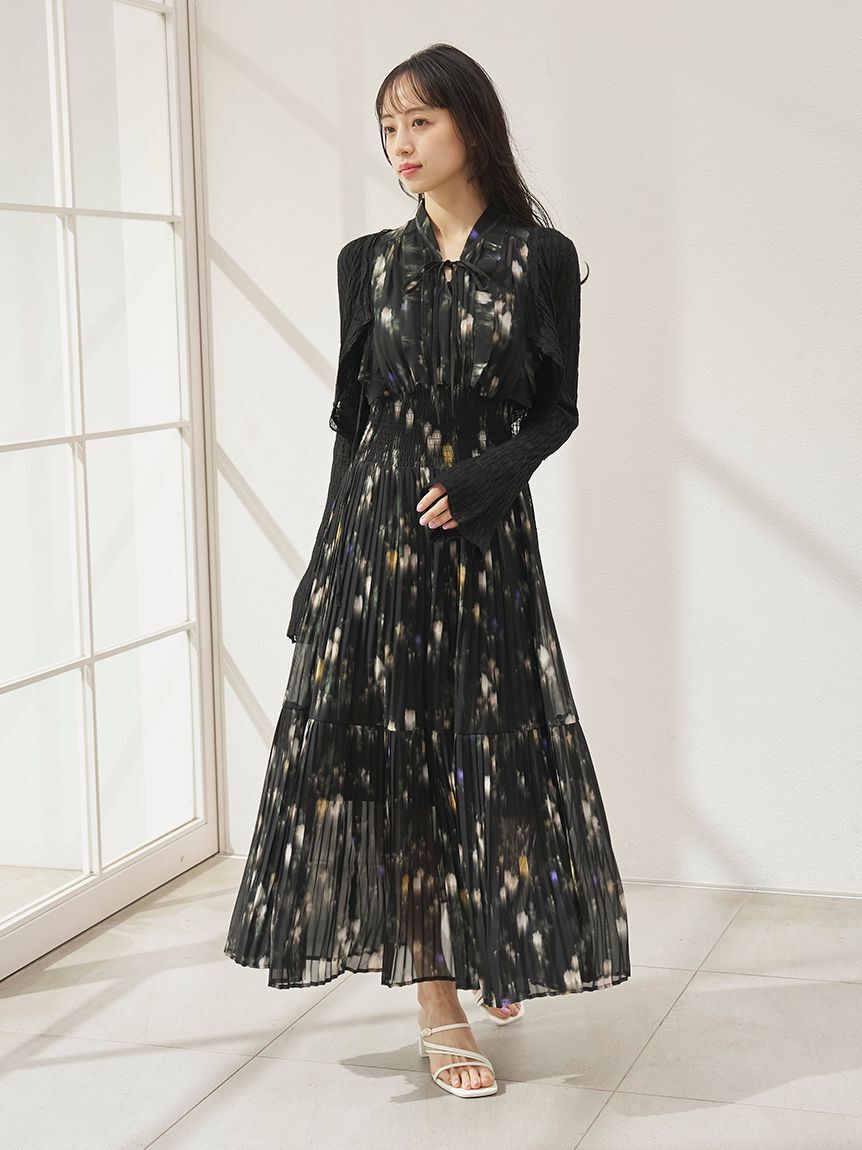 SNIDEL「【販路限定サイズあり】Sustainableフリルプリーツワンピース」|ワンピース|