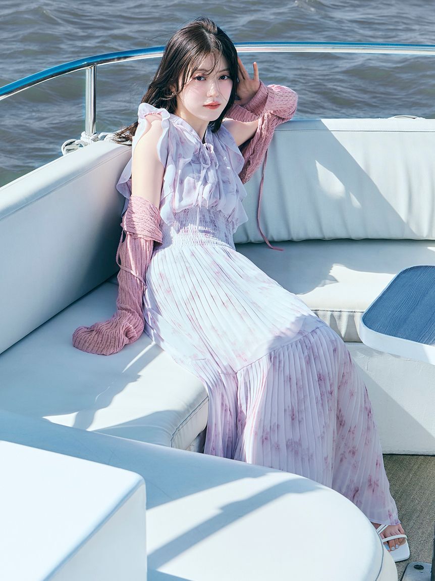 SNIDEL「【販路限定サイズあり】Sustainableフリルプリーツワンピース」|ワンピース|