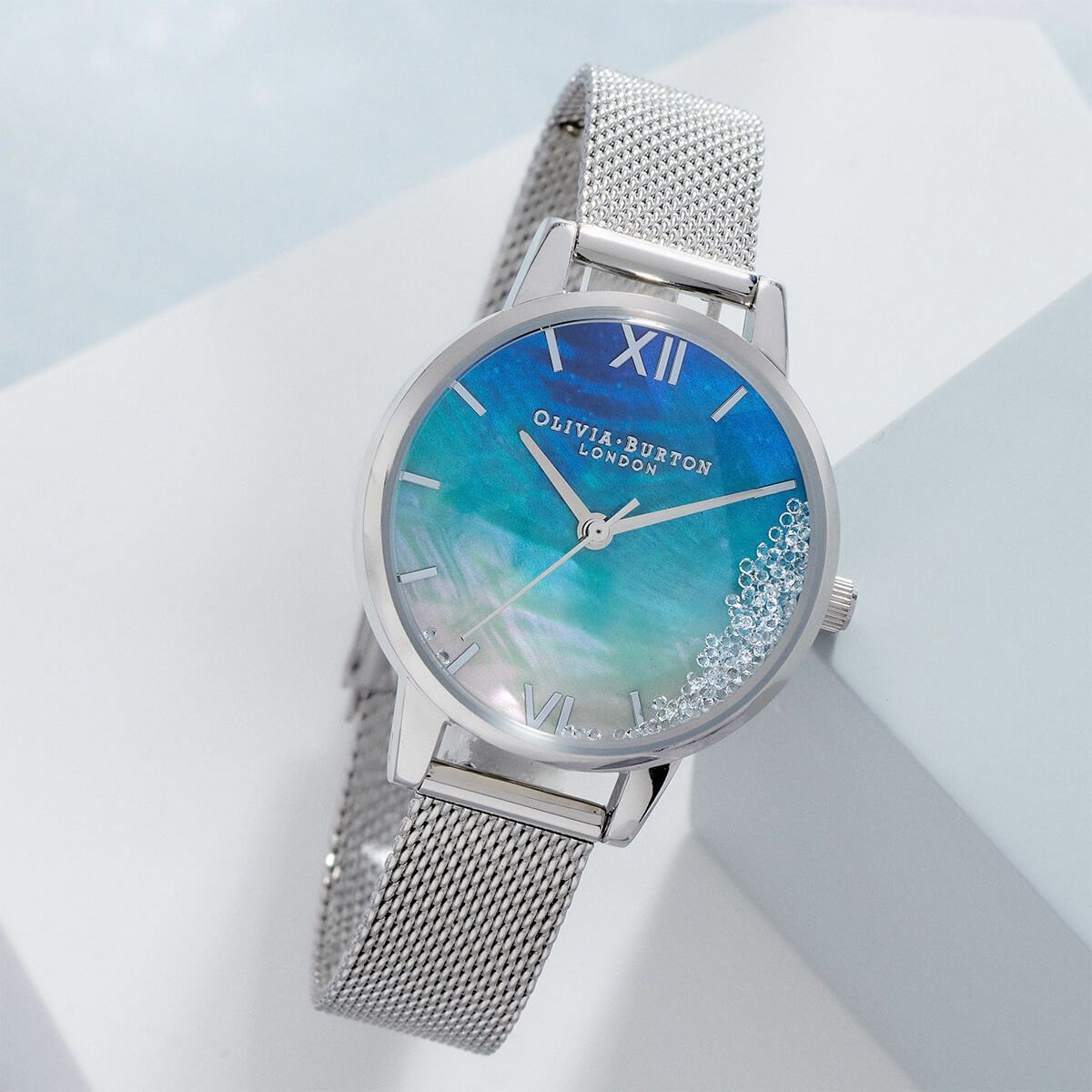 OLIVIA BURTON 「〈OLIVIA BURTON(ｵﾘﾋﾞｱﾊﾞｰﾄﾝ)〉30mmｼﾙﾊﾞｰﾒｯｼｭ ｱﾝﾀﾞｰｻﾞｼｰ」|腕時計|SILVER