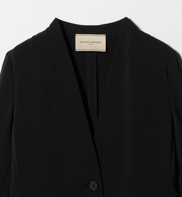 UNITED ARROWS「FEEL CLEAN Vノーカラー ジャケット ‐防シワ ストレッチ UVカット‐」|ノーカラージャケット|