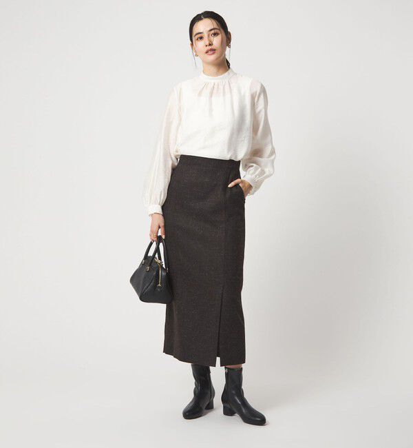 UNITED ARROWS green label relaxing「フェイクパール スタンドネック ブラウス」|シャツ・ブラウス|