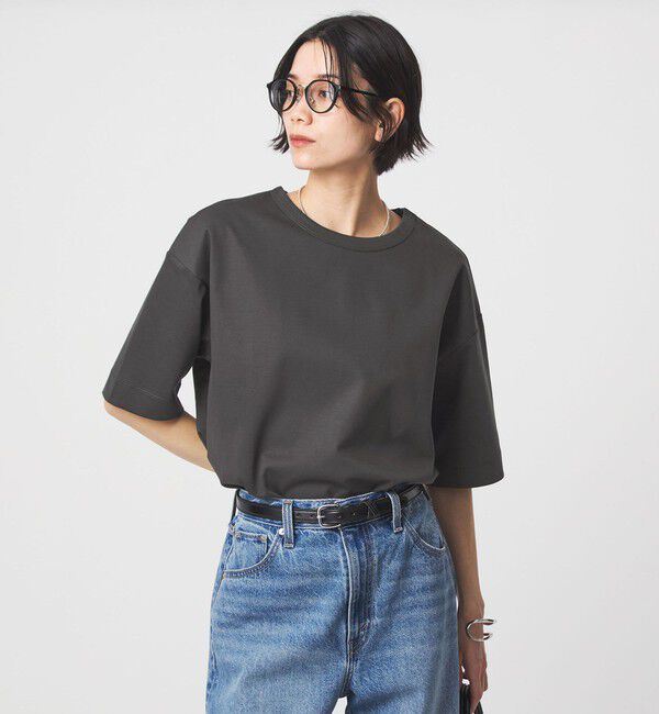 UNITED ARROWS green label relaxing「クロップド ポンチ Tシャツ」|Tシャツ・カットソー|DK.GRAY