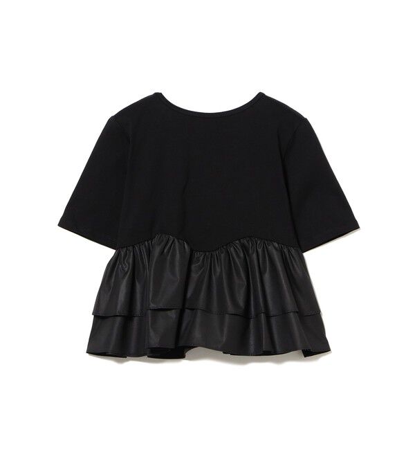 Ray BEAMS 「ティアード キリカエ Tシャツ　　26SS 通勤 通学 フリル 短丈 オンオフ対応 洗える スタイルアップ 」|Tシャツ・カットソー|