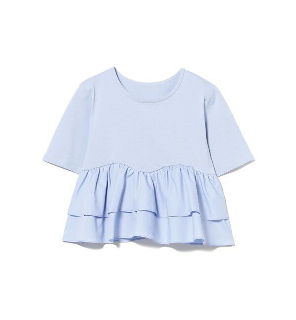 Ray BEAMS 「ティアード キリカエ Tシャツ　　26SS 通勤 通学 フリル 短丈 オンオフ対応 洗える スタイルアップ 」|Tシャツ・カットソー|