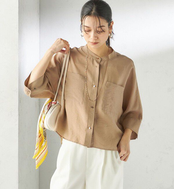 SHIPS for women「【実力派ベーシック】〈手洗い可能〉シルク混 シアー 羽織 シャツ」|シャツ・ブラウス|