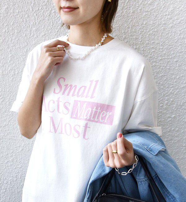 SHIPS for women「《一部追加予約》【SHIPS別注】81BRANCA:ロゴ 5分袖 TEE」|Tシャツ・カットソー|