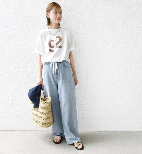 SHIPS for women「《一部追加予約》【SHIPS別注】81BRANCA:ロゴ 5分袖 TEE」|Tシャツ・カットソー|