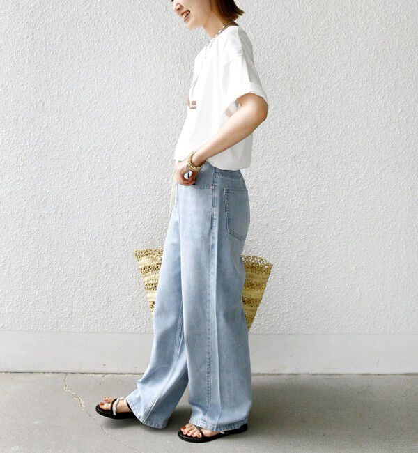 SHIPS for women「《一部追加予約》【SHIPS別注】81BRANCA:ロゴ 5分袖 TEE」|Tシャツ・カットソー|