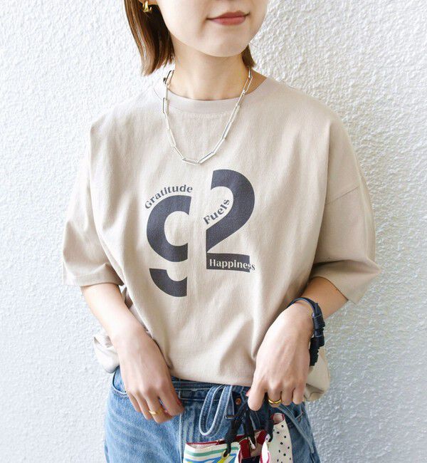 SHIPS for women「《一部追加予約》【SHIPS別注】81BRANCA:ロゴ 5分袖 TEE」|Tシャツ・カットソー|