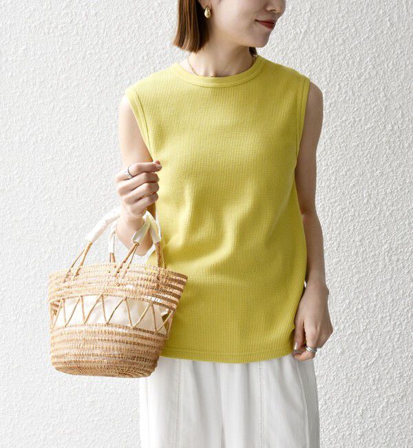 SHIPS any「《一部追加予約》SHIPS any:〈洗濯機可能〉ワッフル ヘンリーネック 2WAY ノースリーブ TEE」|タンクトップ|