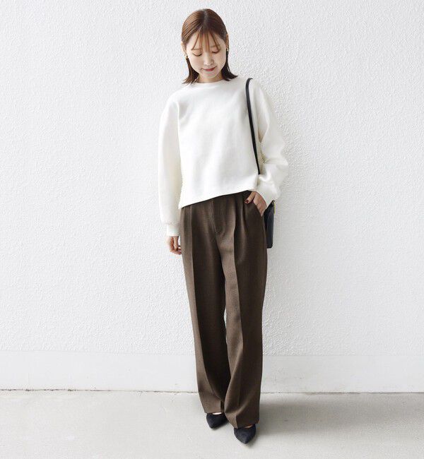 SHIPS for women「【WEB限定】〈手洗い可能〉サイド スリット フリル ダンボール カットソー」|Tシャツ・カットソー|
