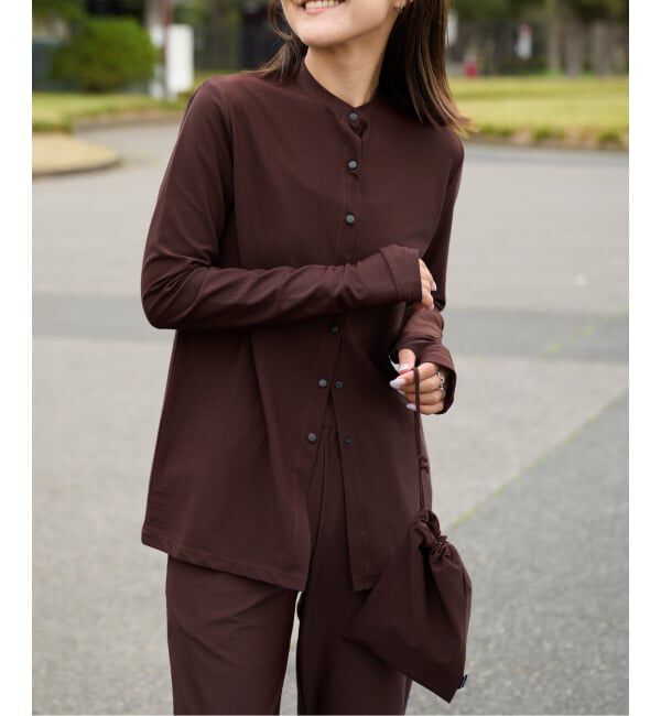 OUTDOOR PRODUCTS Usual Things「≪予約≫ACTIVE WEAR テレコクルーネックスナップカーディガン」|カーディガン|