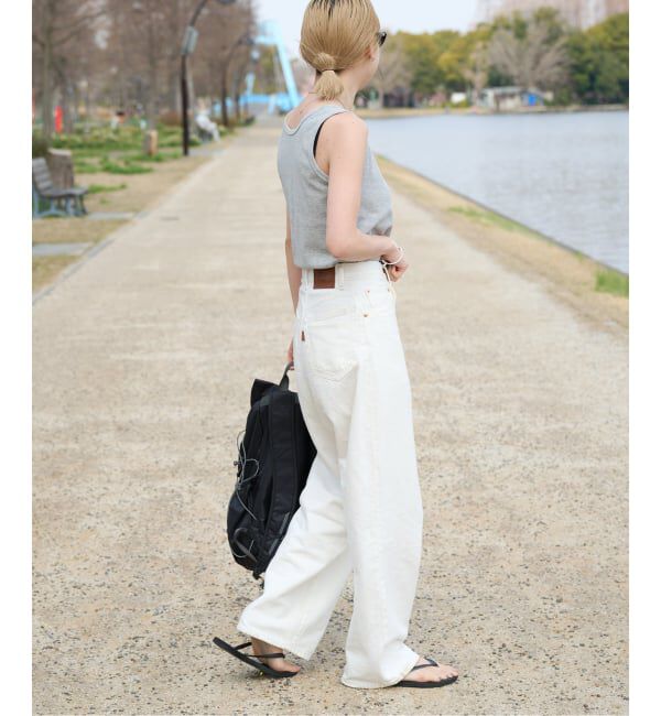 OUTDOOR PRODUCTS Usual Things「≪予約≫追加2 ULTサマーデニムハイライズルーズ5PKT WHITE」|デニム|