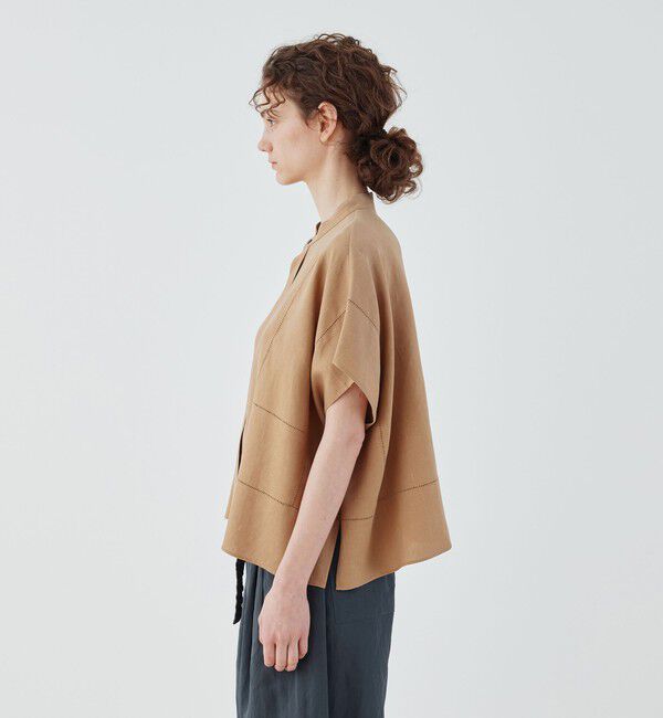 GALERIE VIE「【一部WEB先行予約】フレンチリネン スタンドカラーシャツ」|シャツ・ブラウス|