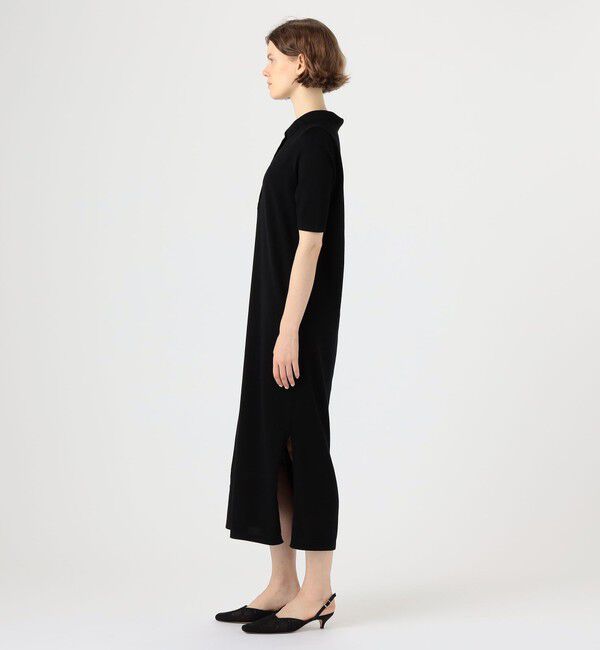 Ballsey「ウールポリエステルパールコンビ ポロロングワンピース」|ワンピース|