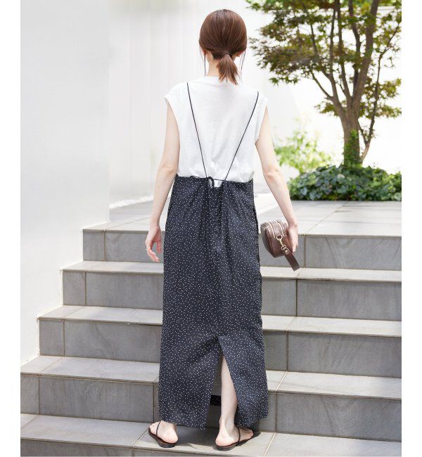 SLOBE IENA「《追加/2枚セット》アイラインキャミワンピース&times;ノースリーブTEEセット」|ワンピース|