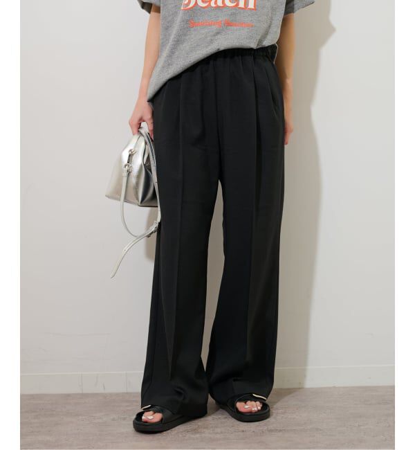 JOURNAL STANDARD relume「《WEB限定追加6》マットウースフレアタックパンツ」|スラックス|ブラック