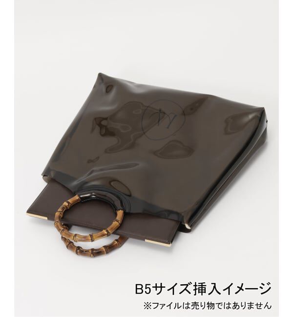  「La Totalite バンブーハンドル PVC バッグ」|ハンドバッグ|