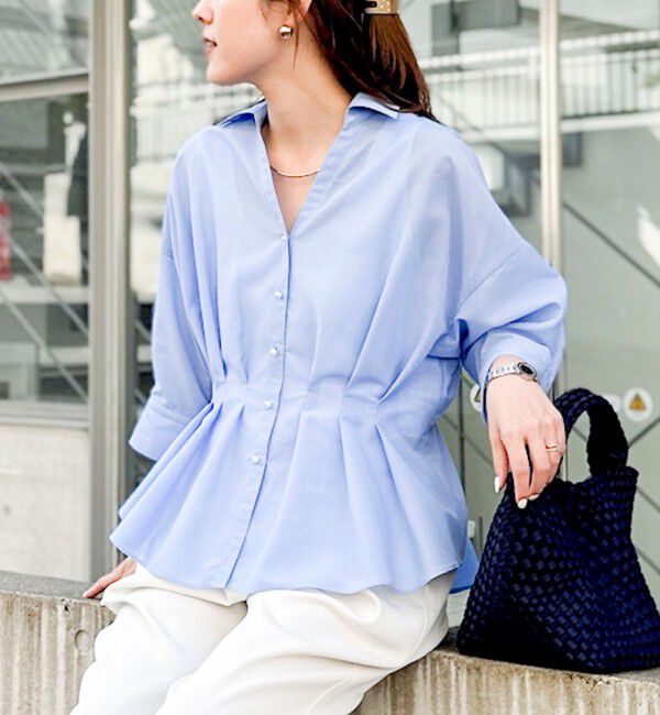 NOLLEY'S「《接触冷感》ウォッシャブルシアースキッパータック半袖ブラウス」|シャツ・ブラウス|