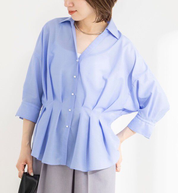 NOLLEY'S「《接触冷感》ウォッシャブルシアースキッパータック半袖ブラウス」|シャツ・ブラウス|