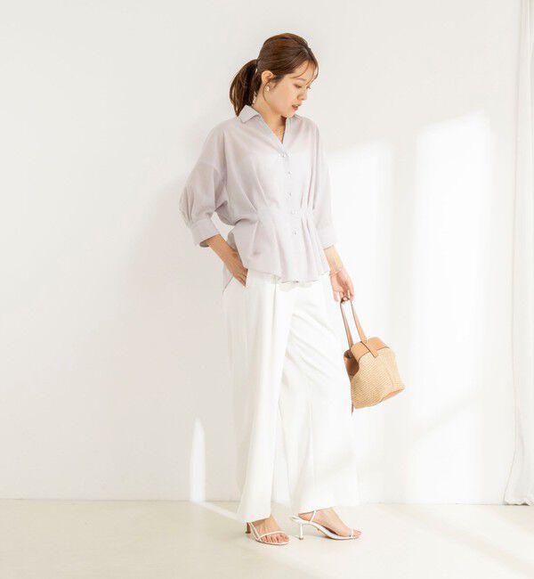 NOLLEY'S「《接触冷感》ウォッシャブルシアースキッパータック半袖ブラウス」|シャツ・ブラウス|