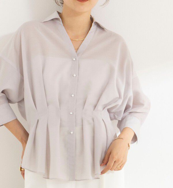 NOLLEY'S「《接触冷感》ウォッシャブルシアースキッパータック半袖ブラウス」|シャツ・ブラウス|