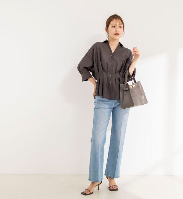 NOLLEY'S「《接触冷感》ウォッシャブルシアースキッパータック半袖ブラウス」|シャツ・ブラウス|