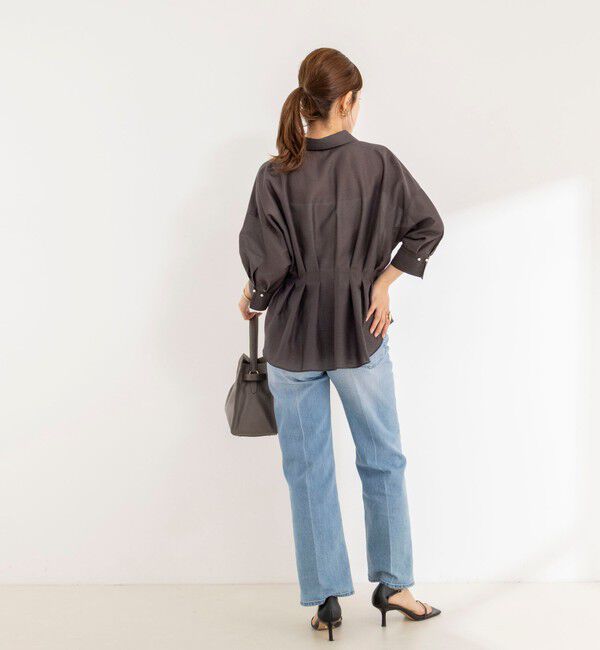 NOLLEY'S「《接触冷感》ウォッシャブルシアースキッパータック半袖ブラウス」|シャツ・ブラウス|