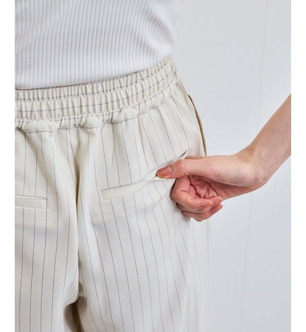 VIS「【接触冷感/UVケア】ピンストライプリラックスワイドパンツ」|チノ|