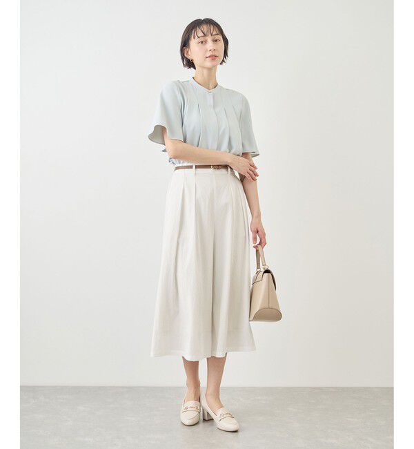 Rope&rsquo;Picnic「ホワイトレーヨンナイロンガウチョパンツ」|スラックス|
