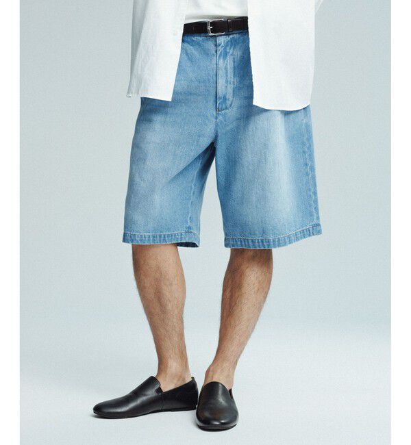 ADAM ET ROPE'「ダメージデニム バギー イージー ショーツ / ADAM ET ROPE' JEANS」|デニム|サックス(48)